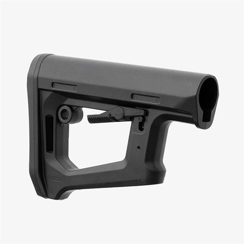 Il calcio DT-PR di MAGPUL offre un sistema di regolazione Dual Tension, comfort ergonomico, stabilità superiore e compatibilità con accessori per una precisione ottimale.
