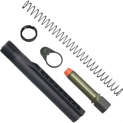 Il kit K-SPEC AR-15 include un buffer H1 da 4,7oz, una molla flatwire e un tubo A5, offrendo un assorbimento del rinculo e una stabilità superiori.