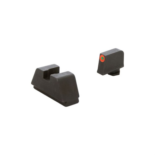 Il set di mirini tritium XL Ameriglo offre una coerenza elevata per ottiche red dot su Glock MOS, ottimizzato per Aimpoint Acro e Holosun 509T.