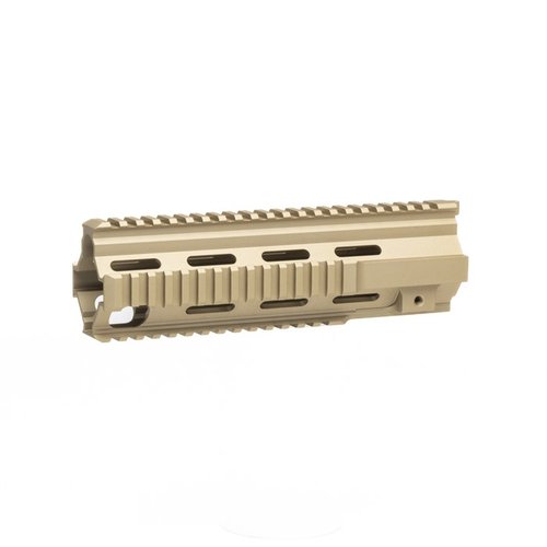 Il BRN-4 M27 Quad Rail Handguard in Flat Dark Earth offre un design unico, montaggio sicuro e compatibilità con BRN-4 e piattaforme HK® 416.