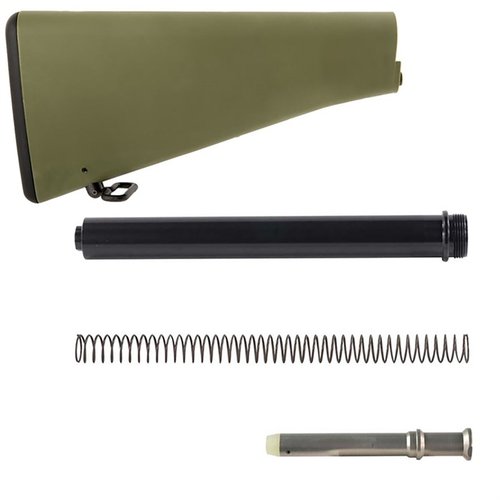 Rivivi un classico americano con l'assemblaggio del buttstock M16A1, progettato per adattarsi a vari modelli AR-15 e M16, disponibile in diversi colori.
