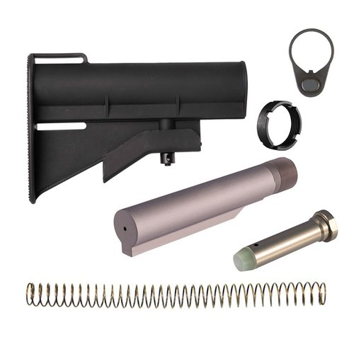 Migliora il tuo AR-15 con il nostro Two-Position Buttstock Kit, che offre stabilità, riduzione del rinculo e un look classico per ogni appassionato di armi.