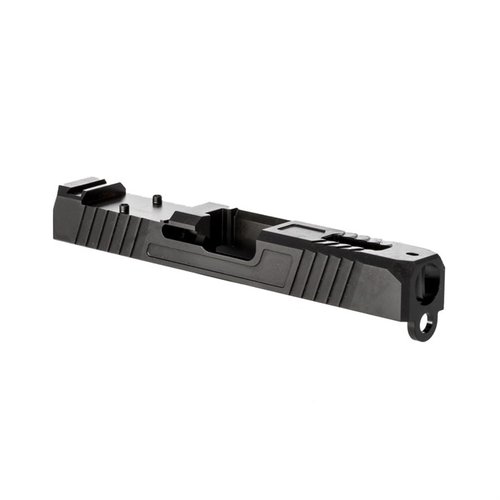 Slide Premium per Glock® 17 e 19, realizzato in acciaio inossidabile 17-4, con finitura Black Nitride, tagli per ottiche e serrature angolate per una presa migliore.