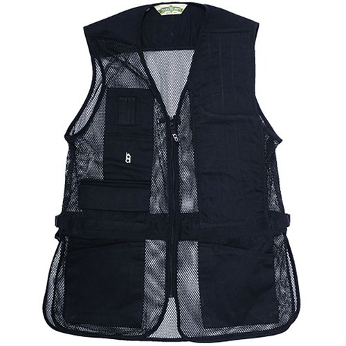 Il gilet da tiro BOB ALLEN è leggero e traspirante, con tasche per inserti, tubi di strozzatura e ampie tasche frontali per cartucce, disponibile in diverse colorazioni.