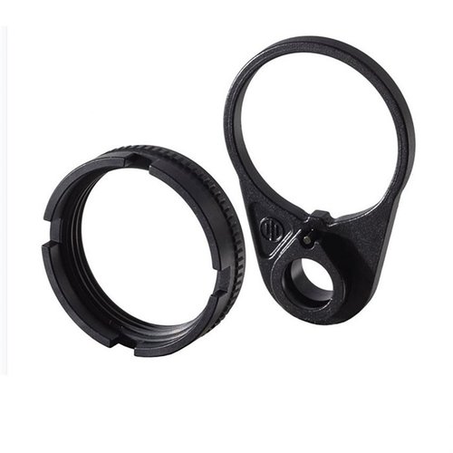 Il set Ratchet Lock Castle Nut End Plate di Primary Weapons offre un'installazione facile su buffer tube mil-spec o commerciali e include un mount QD per un upgrade rapido.