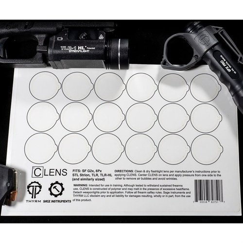 CLENS protegge le lenti di torce e luci per armi, garantendo pulizia e luminosità ottimali durante le sessioni di tiro, facile da rimuovere e riapplicare.