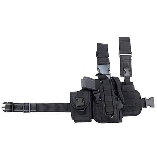 L'holster drop leg CACTUS JACK in nylon resistente offre un accesso rapido all'arma, con una cinghia regolabile e una tasca MOLLE per un caricatore extra.