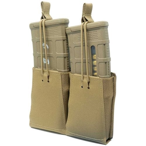 La GBRS Group Double Rifle Magazine Pouch offre compatibilità MOLLE/BELT, ritenzione bungee rimovibile e materiali resistenti per un'estrazione fluida e sicura.