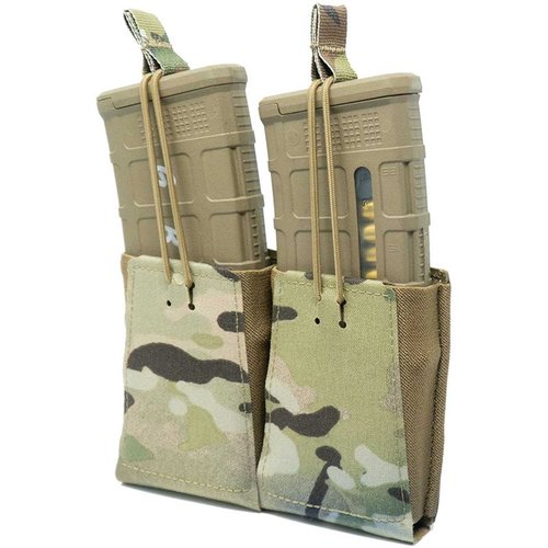 La borsa per caricatori doppia GBRS offre compatibilità MOLLE/BELT, ritenzione bungee regolabile e materiali di alta qualità per un'estrazione fluida.