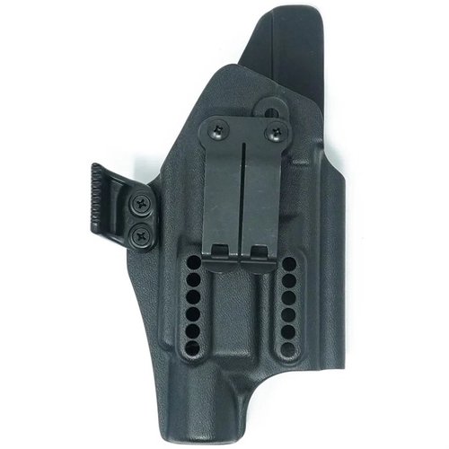 L'X PRIORITY 1 IWB HOLSTER offre costruzione in Boltaron, ritenzione regolabile, clip monoblocco discreta e supporto per ottiche, ottimizzando il trasporto nascosto.