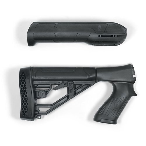 L'EX Performance Adjustable Stock & Forend per Remington 870 offre regolazione della lunghezza, costruzione in polimero resistente e attacco per accessori Picatinny.