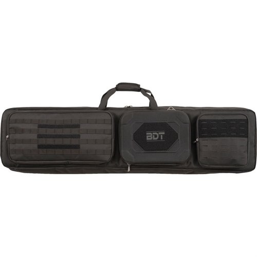 La custodia BULLDOG CASES 52” Double Suppressor offre spazio per armi lunghe, tasche resistenti al calore per soppressori e manici per un trasporto equilibrato.