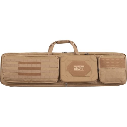 La borsa Bulldog Cases 48" Double Suppressor offre protezione per fucili AR-15, con tasche per accessori e scomparto per soppressori fino a 600°F.