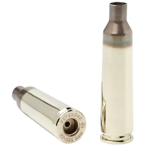 La brass 22-250 Remington di Peterson offre precisione, durata e coerenza, con qualità di livello match e controllo rigoroso per prestazioni superiori.