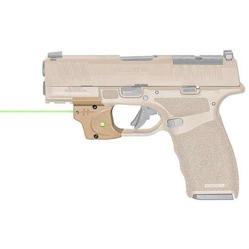 Il laser verde E SERIES™ di VIRIDIAN per Springfield Armory Hellcat Pro offre facile installazione, attivazione ambidestra e portata fino a 100 yard in giorno.