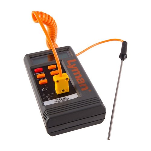 Il Termometro Digitale per Piombo Lyman offre misurazioni precise in Fahrenheit e Celsius, con sonda da 6 pollici, per garantire proiettili di alta qualità.