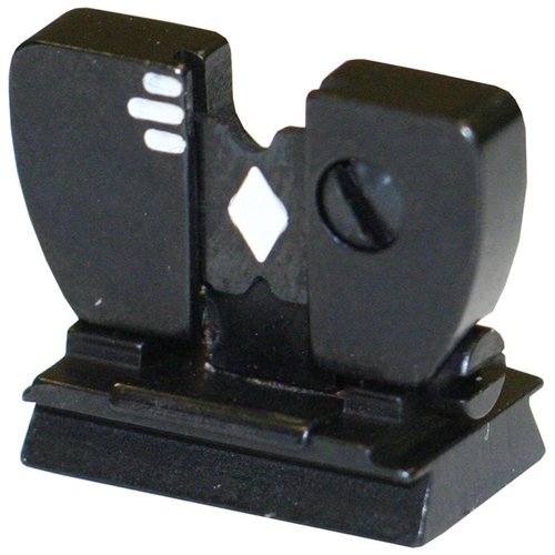 Il mirino RIFLE NO. 69WH di MARBLE'S è pieghevole, con una molla robusta per fissarlo in posizione, e offre notches reversibili 