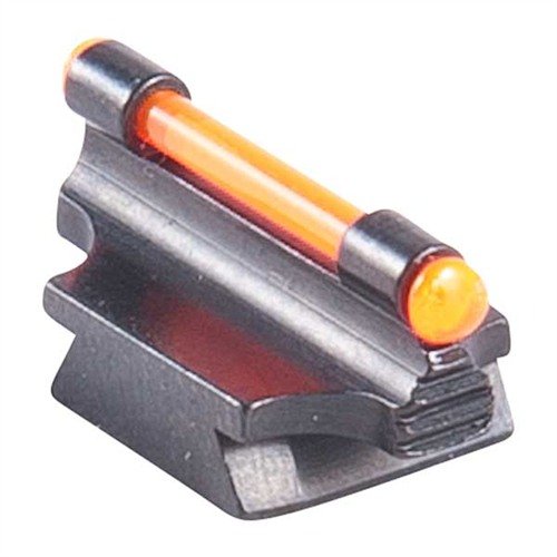 Mirino anteriore RIFLE FIBER OPTIC GLOW 31-MR in acciaio blu, con ottica arancione o verde, progettato per precisione e compatibile con basi a rampino.