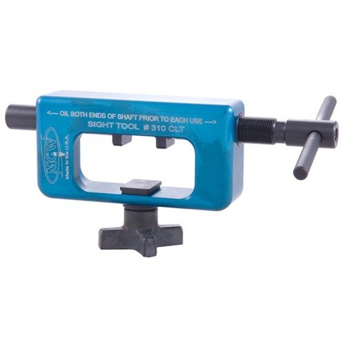 Il SEMI-AUTO SIGHT MOVER MGW regola e sposta in sicurezza i mirini senza danneggiare la pistola, ideale per mirini fissi e notturni Tritium.