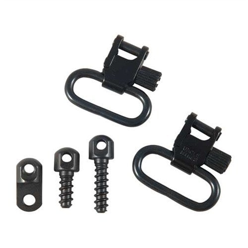 Gli QUICK DETACH SWIVELS di UNCLE MIKES offrono un sistema di attacco rapido e sicuro, compatibile con diverse armi e dotato di anelli da 1