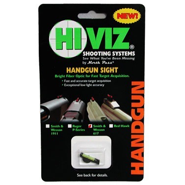 Le mire anteriori Fiber Optic S&W REVOLVER SW617-G di HIVIZ offrono una visibilità eccezionale grazie alla loro luce verde, migliorando la precisione di tiro.