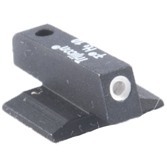 Mirino anteriore TARGET RING TRITIUM di NOVAK, montaggio a dovetail, con punto tritio luminoso per visibilità in condizioni di scarsa illuminazione e anello bianco.