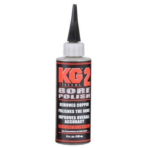 KG2 BORE POLISH pulisce delicatamente il tuo canna, migliora la funzionalità e prolunga la vita dell'arma, mantenendo il rame nei microfratture dell'acciaio.