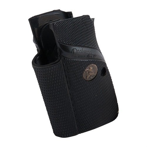 Le impugnature PACHMAYR per Browning Hi-Power offrono una presa antiscivolo in neoprene, senza modifiche alla pistola, per tiratori destri e mancini.