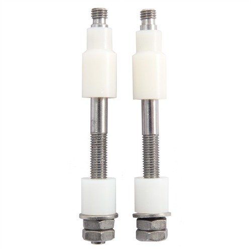 Studs di fissaggio per fucili a otturatore che garantiscono un allineamento preciso senza danneggiare le viti originali, con guarnizioni in polimero per evitare fuoriuscite di epoxy.