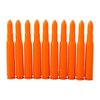 I SAF-T-TRAINERS DUMMY ROUNDS in plastica arancione sono ideali per l'addestramento, evitando confusioni con munizioni vive grazie al loro colore brillante.