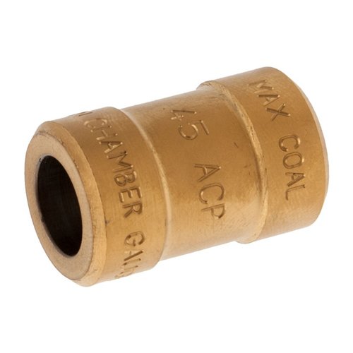 Il calibro RCBS Pistol Chamber / Cartridge Gauge verifica rapidamente la lunghezza del caso, il diametro e la lunghezza totale delle munizioni per pistola.