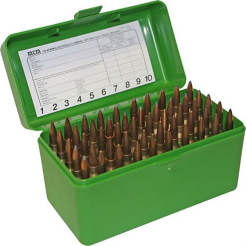 La FLIP TOP RIFLE AMMO BOX è realizzata in polipropilene indistruttibile, con chiusura a scatto e etichetta per registrare i dati, ideale per tiratori.
