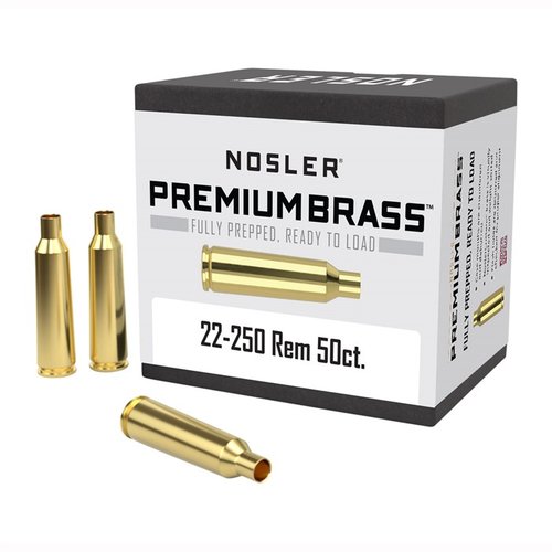 Il NOSLER 22-250 REMINGTON PREMIUM BRASS è pronto per il caricamento, con controllo di peso e allineamento, garantendo massima precisione e durata.