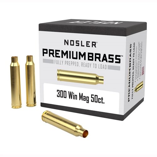 Il NOSLER 300 WINCHESTER MAGNUM PREMIUM BRASS è pronto per il caricamento, con controlli di allineamento, pesatura e preparazione meticolosa per massima precisione.