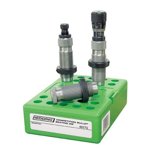 Il set di die Competition Pro di Redding offre una dimensione in Titanio Carbide, un die di caricamento preciso e un die di crimpatura per risultati ottimali.