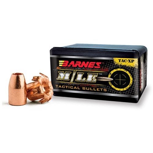 Proiettili BARNES TAC-XP 38 cal (.355) in rame solido, senza piombo, con grande cavità per prestazioni ottimali e alimentazione fluida, senza flash di bocca.