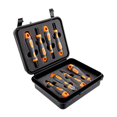 Il Lyman Universal Case Prep Accessory Set include tutti gli strumenti necessari per la preparazione delle munizioni, confezionati in una pratica custodia rigida.