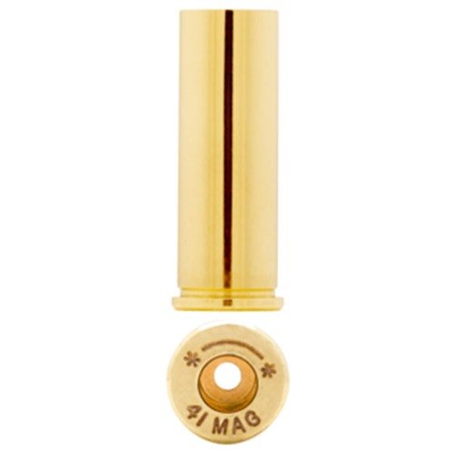 La qualità superiore della Starline Brass per il 41 Remington Magnum garantisce prestazioni eccezionali, confezionata in sacchetti da 100 pezzi per i tiratori più esigenti.