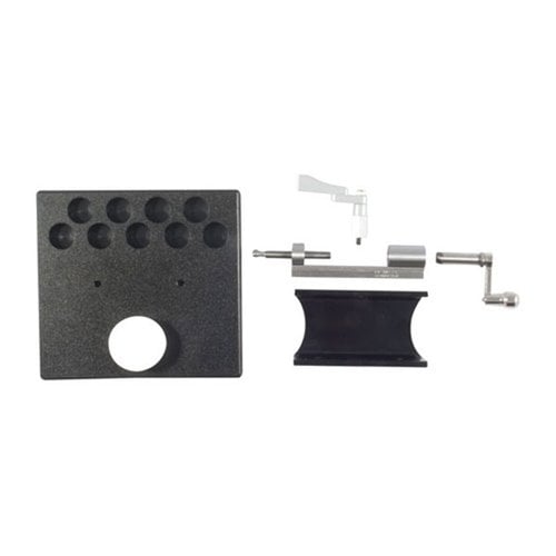 Il kit di trimmer per cartucce in acciaio inox con supporto e SharkFin offre un taglio rapido e preciso, con una piattaforma stabile e 9 slot per portacartucce.