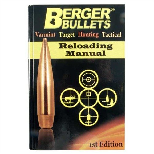 Il RELOADING MANUAL-1ST EDITION di Berger Bullets offre 829 pagine di cariche testate per 71 cartucce, articoli tecnici e una sezione per tiratori alle prime armi.