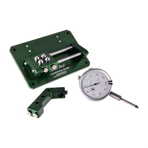 Il SLANT BED CONCENTRICITY GAUGE Redding offre un design ergonomico per una precisione ottimale, indicatori fissi per evitare errori e supporti in acciaio inox per ogni cartuccia.