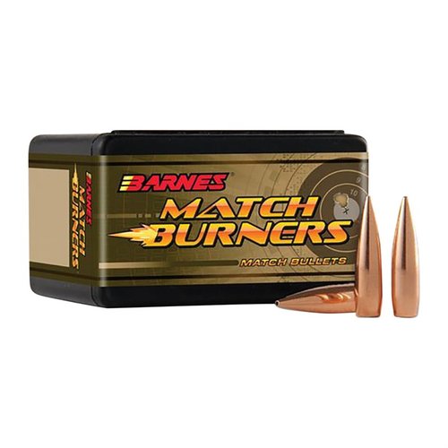 I proiettili Barnes Match Burner 6MM (0.243") offrono precisione e convenienza, ideali per competizioni e plinking quotidiano, con un rapporto calibro/peso ottimale.
