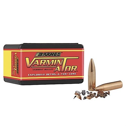Le pallottole VARMIN-A-TOR 22 CALIBER (0.224”) HP Flat Base da 40gr offrono un design a punta cava che frammenta violentemente all'impatto, eliminando predatori e animali nocivi.