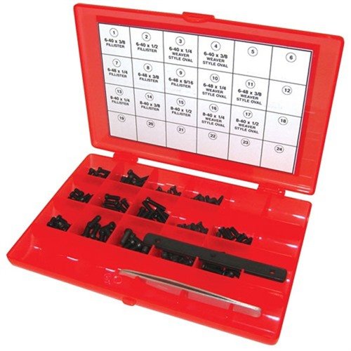 Il Master Gunsmith Screw Kit-142 contiene 140 viti esagonali premium, con pinzette e misuratore, ideali per sostituire viti slotted difficili da trovare.