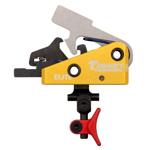 Il grilletto Timney Calvin Elite per AR-15 offre una personalizzazione completa con un peso di 1,5 lb, quattro scarpe regolabili e un reset rapido per tiri precisi.