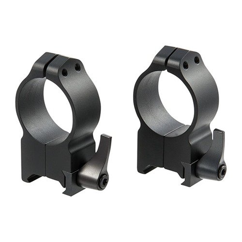 Le Maxima Quick Detach Rings offrono un sistema di montaggio robusto e versatile, con leve regolabili e precisione di 1/1000 di pollice, perfette per basi Weaver.