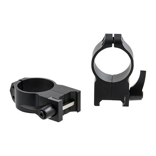 Le Maxima Quick Detach Rings offrono un sistema di montaggio robusto e versatile, con leve regolabili e precisione di 1/1000 di pollice, perfette per basi Weaver.