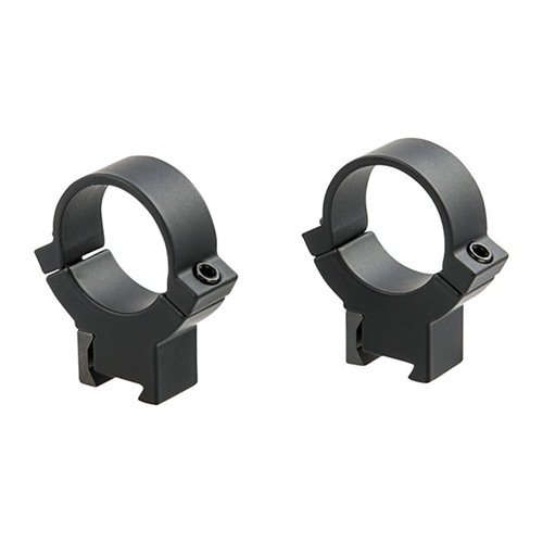 Anelli di montaggio in acciaio per ottiche, compatibili con dovetail 3/8" e 11mm, con design robusto e sicuro per prestazioni ottimali.