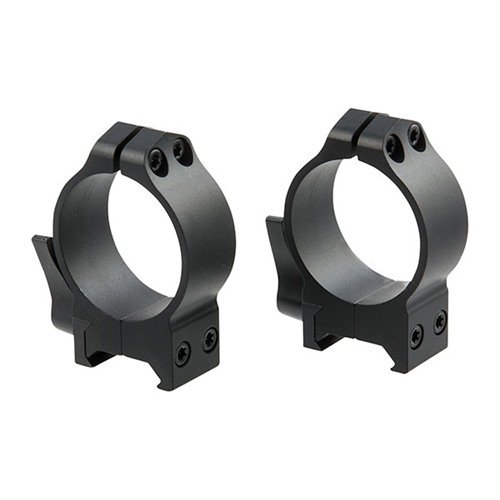 Le Maxima Quick Detach Rings offrono un sistema di montaggio robusto e versatile, con leve regolabili e precisione garantita al 1/1000 di pollice.