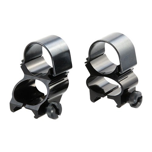 Anelli di montaggio SEE-THRU, design extra largo per un facile utilizzo di mirini o ottiche, compatibili con basi Weaver e adatti per ottiche di grande diametro.